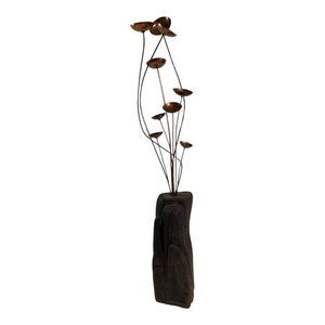 JH Brown Mid-Century Modern Brutalist Bells Mushrooms Metal Sculpture Driftwood